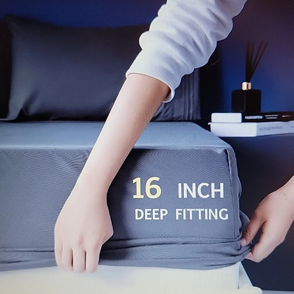 Shilucheng King Dark Gray 4 pc bed sheet set microfiber 1800 Thread Egypt New …